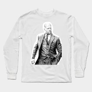 jason statham hand drawing fan works graphic design and drawing by ironpalette Long Sleeve T-Shirt